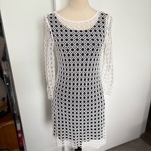 Samuel Dong crochet layered dress